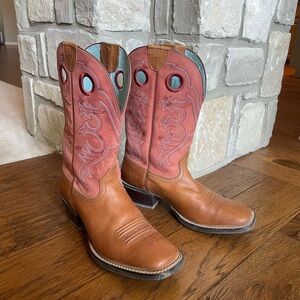 Women's Ariat Cowboy Boots - Brown and Pink